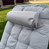 Шезлонг садовий з матрасом ChillWell Luxury світло сірий 286402 Лежак Розкладне крісло, фото 8