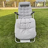 Шезлонг садовий з матрасом ChillWell Luxury світло сірий 286402 Лежак Розкладне крісло, фото 4