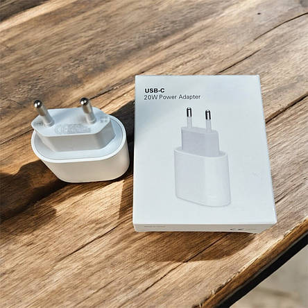 Адаптер USB-C 20W для iPhone без лого Power Adapter 20 Вт, блок живлення 20 Вт Type-C для iPhone, фото 1