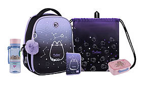 Шкільний набір YES H-100 Pusheen Stellar (рюкзак, пенал, сумка, ланчбокс, пляшка) 115-130 см