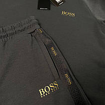 Літній чоловічий спортивний костюм футболка+шорти Hugo Boss White Чоловічий Білий комплект двунить Туреччина, фото 4