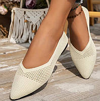 Жіночі балетки тканеві 248 мм бежевий