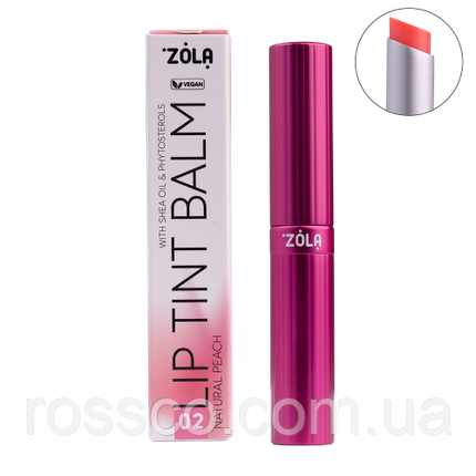 ZOLA Відтінковий бальзам для губ Lip Tint Balm (02 Peach Natural), фото 1