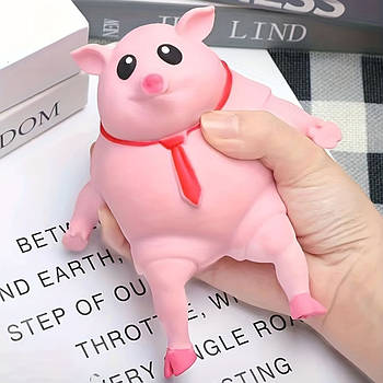 Антистрес іграшка сквіш Свиня 14 см, Pink Pig BIG / Еластична іграшка свинка / Дитяча іграшка антистрес