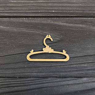 Міні вішалка для лялькового одягу. Маленькі плічка, тремпель для ляльок, з фанери