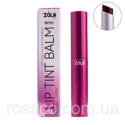 ZOLA Відтінковий бальзам для губ Lip Tint Balm (03 Cherry Natural), фото 1