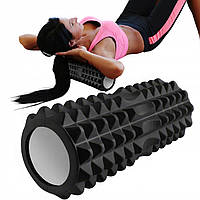 Масажний ролик - валик для МФР та йоги Trizand 33 x 12 см ролер - масажер для спини, ніг, рук та шиї (23570)