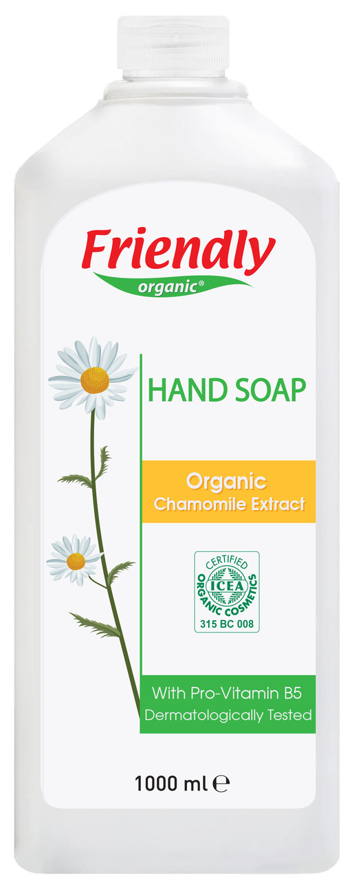 Органічне рідке мило для рук Friendly Organic з екстрактом ромашки 1000 мл., фото 1
