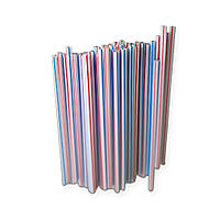 Трубочка пластикова смугаста Ø 4.8×220 мм рівна для соків та коктейлів, трубочка для напоїв 200 штук