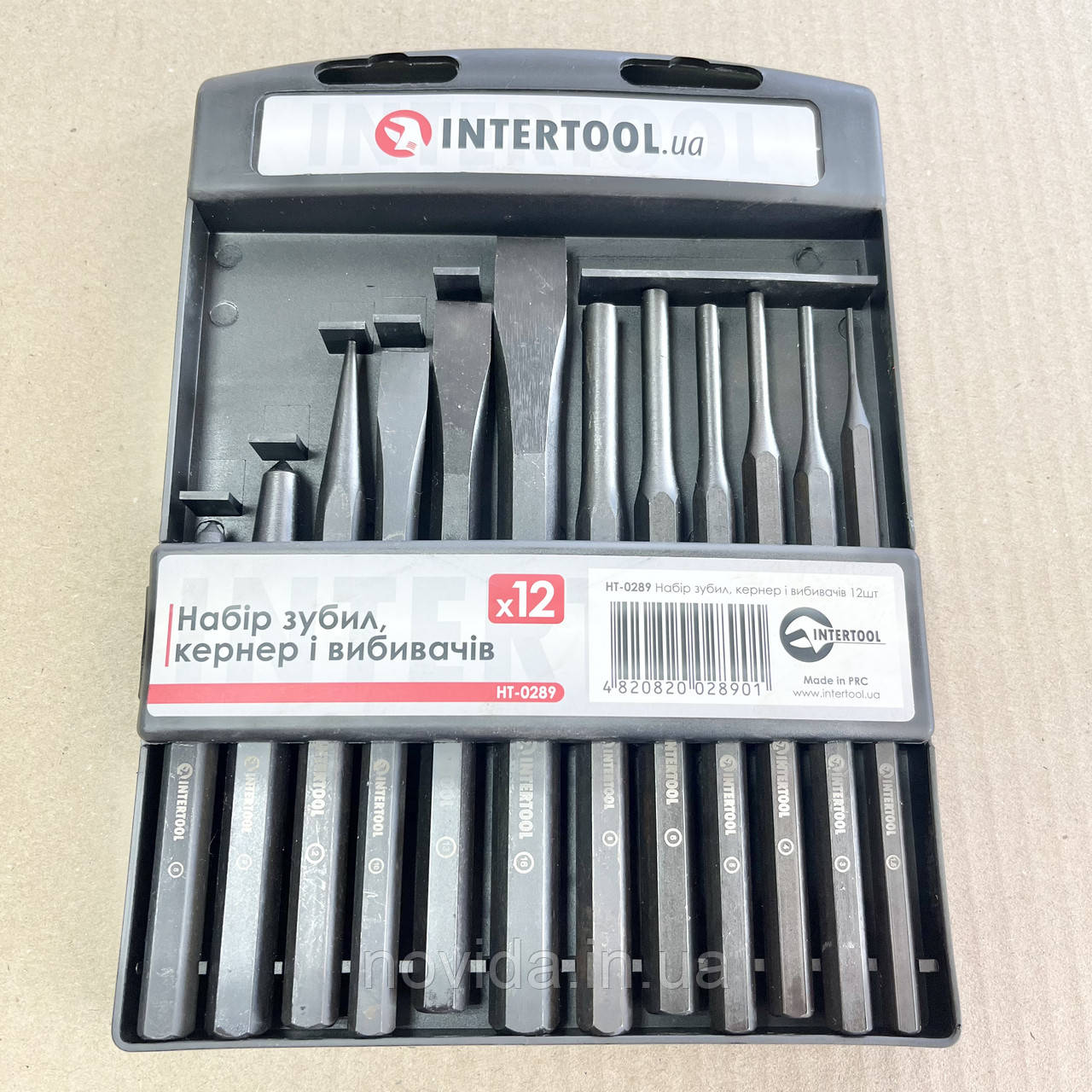 Набір зубил, кернерів та виколоток 12 шт пр-во INTERTOOL HT-0289