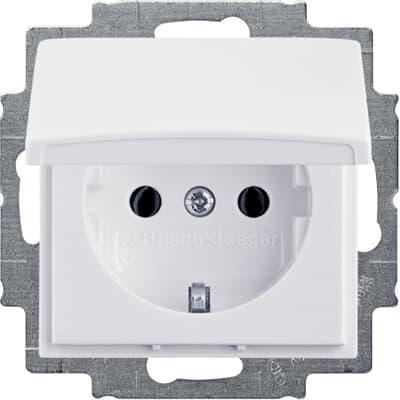 Розетка з кришкою ABB Basic55 білий 20 EUK-94-507, фото 1