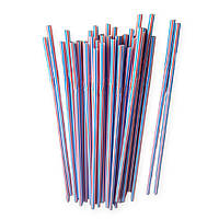 Трубочка пластикова смугаста Ø 4.8 мм 24 см з гофрою для коктейлів, одноразова трубочка для напоїв 200 шт