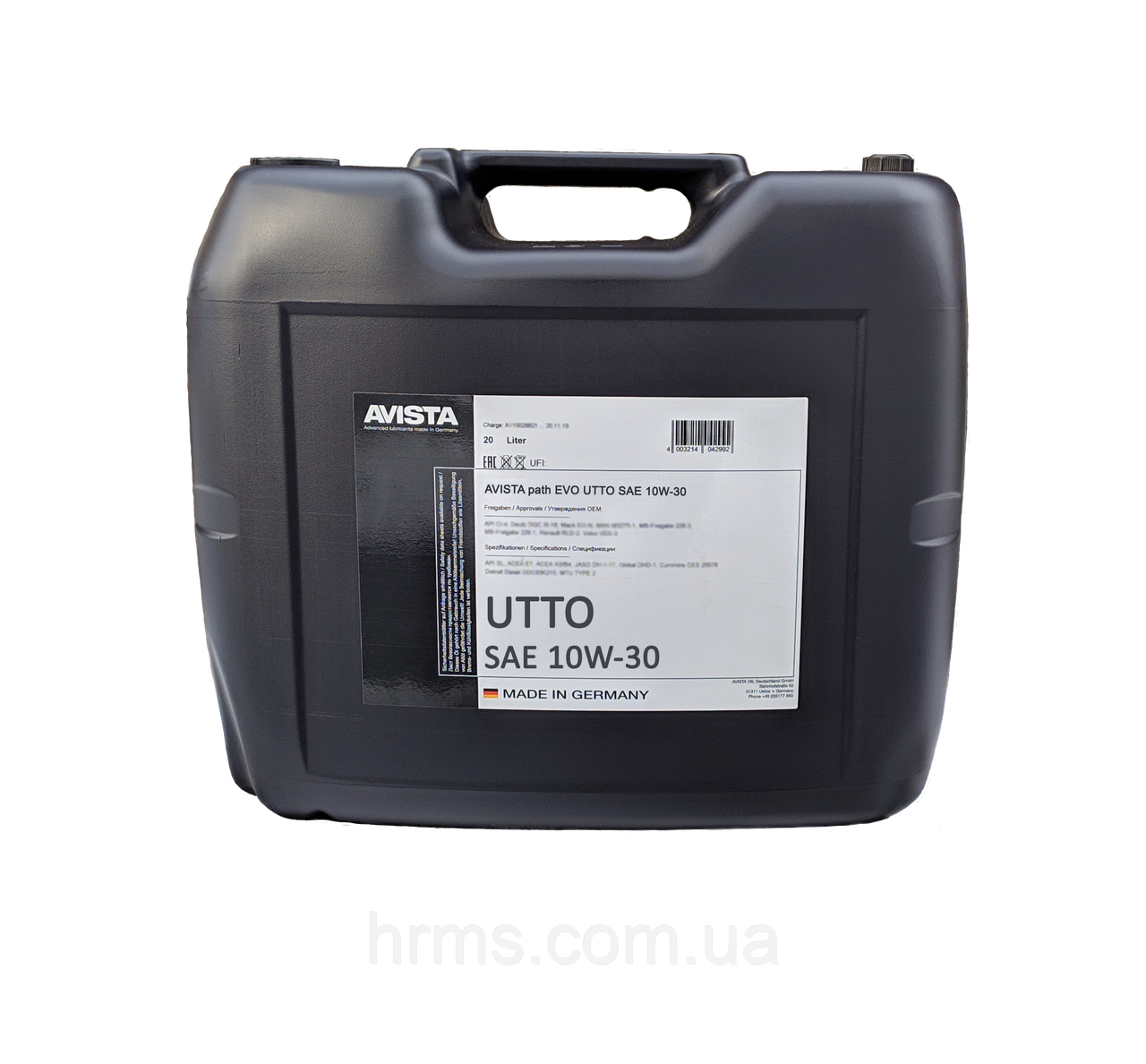 Моторне масло AVISTA path EVO UTTO SAE 10W-30 20 л