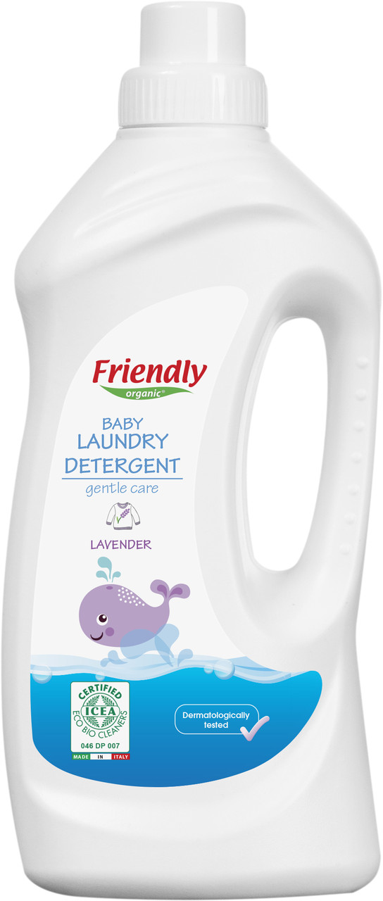 Органічний рідкий пральний порошок Friendly Organic лаванда 1000 мл. (20 циклів прання), фото 1