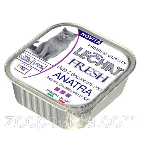 Вологий корм для котів Monge (Монж) Lechat Excellenc Cat Fresh качка 0.1 кг 32 шт, фото 1