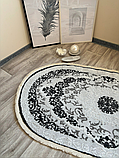 Турецький ворсовий килим сірий овальний 250*350 см GRANADA 3279A D.Grey/L.Grey, фото 4
