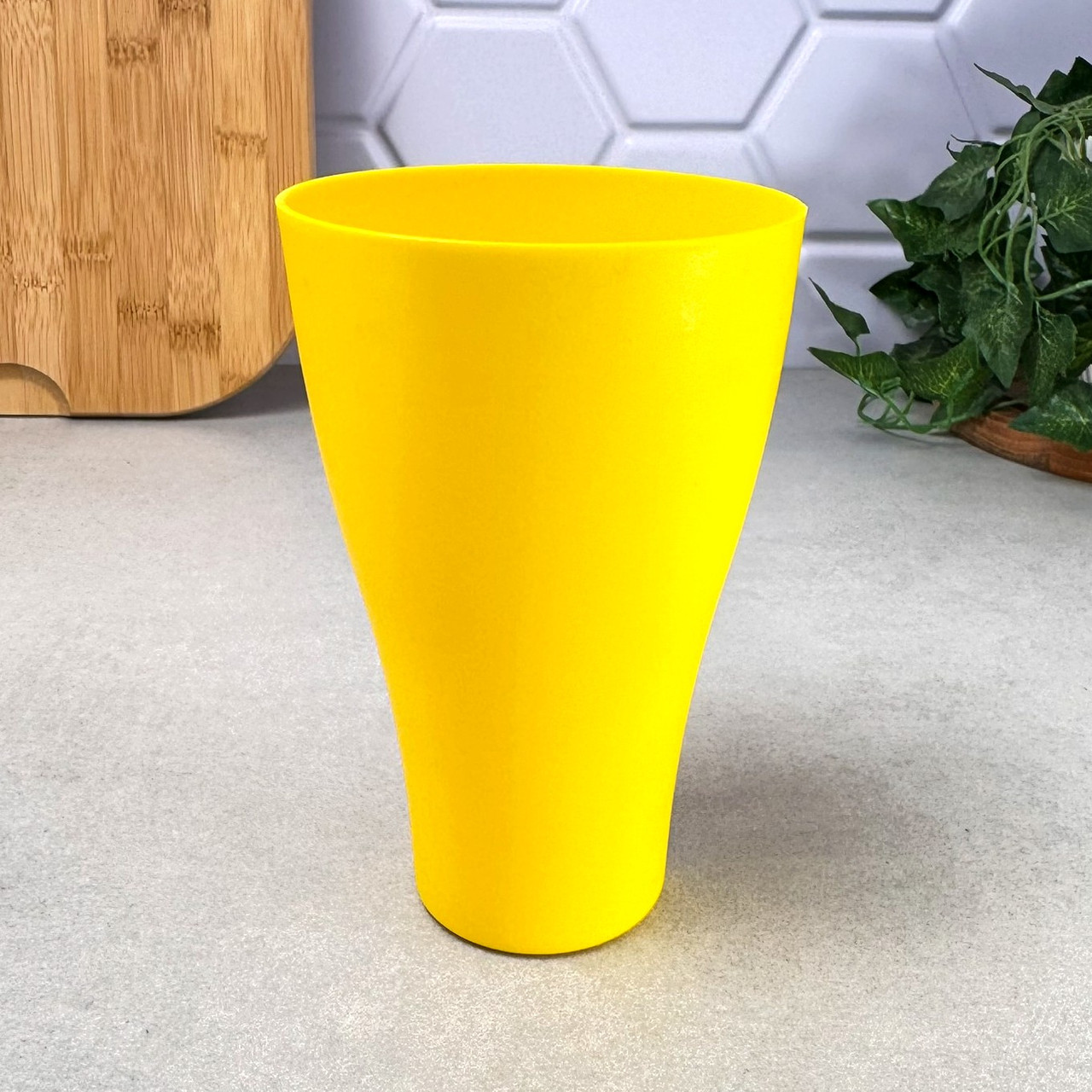 Стакан пластиковий 500 мл Жовтий Алеана