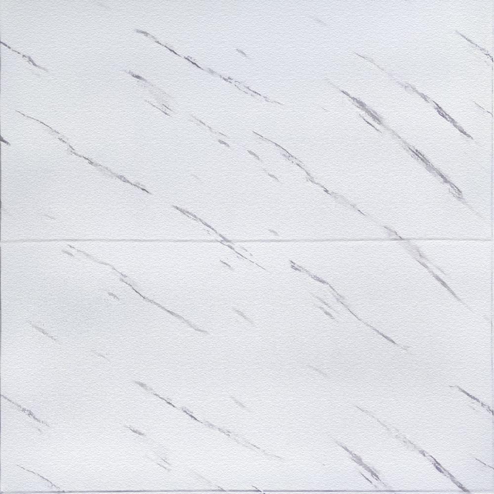 3Д-панель стінова на самоклейці Білий мармур 700х700х4мм Сірий принт під мармур із сірими прожилками (364-4мм)