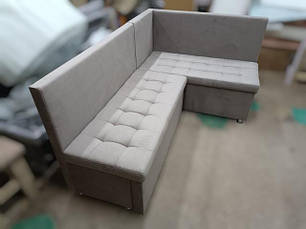 Диван кутовий для вузької кухні з шухлядою + спальним місцем 1050х1800 мм 