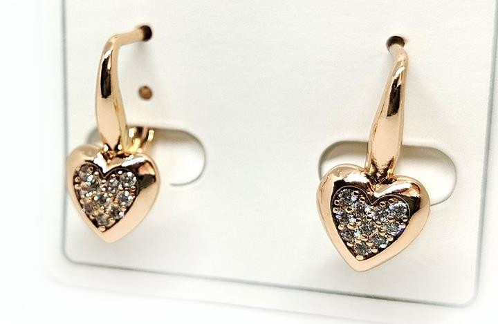 Сережки жіночі медична сталь Серце, фото 1