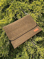 Універсальний чохол з фетру для планшета / ноутбука Kozhukh 9" - 13" Big Brown Long (350*250 mm) на липучці