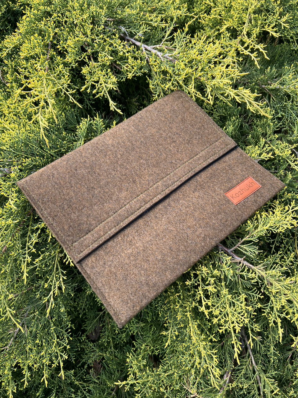 Універсальний чохол з фетру для планшета Kozhukh 7" - 11" Little Brown (300*245 mm) на липучці, фото 1