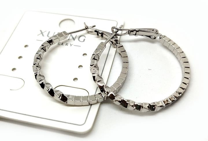 Сережки жіночі кільця сріблясті, фото 1