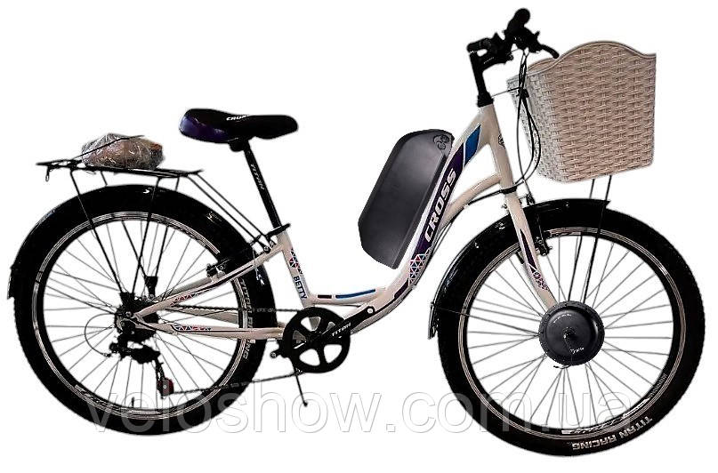 Електровелосипед 26 Lido 350W, 36V10AH, 15A мотор MXUS з дисплеєм міський жіночий дорожній унісекс Cross
