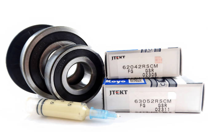 Підшипники для пральної машини Bosch Siemens (6204-6305, сальник 28*62*10/12, мастило 2 мл) Koyo Японія, фото 1