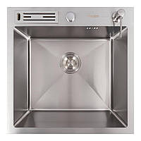 Кухонна мийка Valeso Handmade 50х50 нержавійка з підставкою під ножі 3.0/0.8 5050