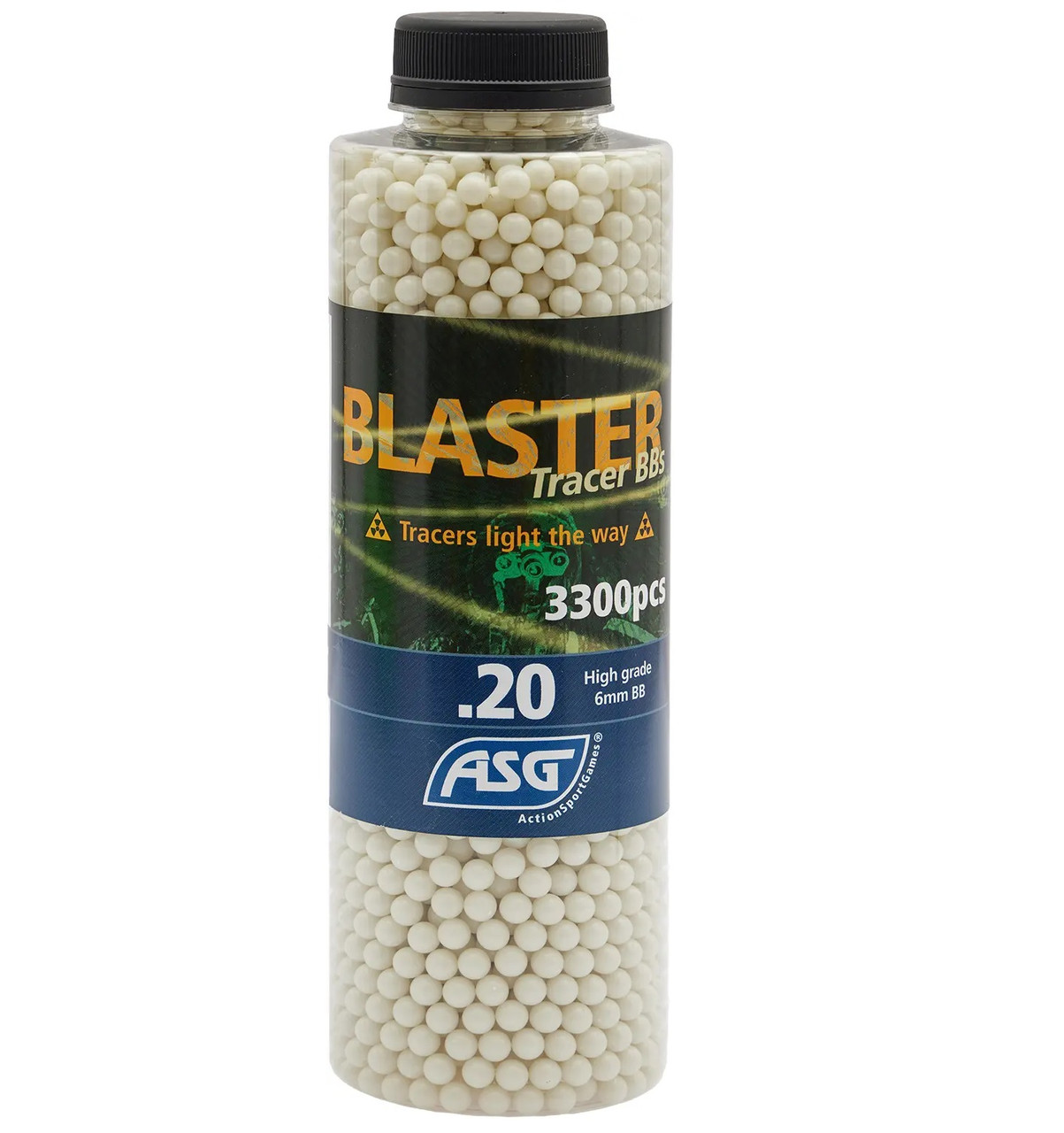 Страйкбольні кульки ASG Blaster Tracer 0.20g 3300 шт green luminescent
