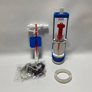 Набір для унітазу однокнопковий зливний механізм + поплавок 1/2 бік. пласт (01972)