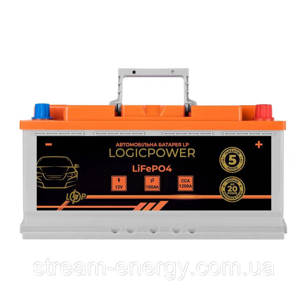 Автомобільний літієвий акумулятор LP LiFePO4 12V - 100 Ah (+ праворуч) BMS 1200А, фото 1