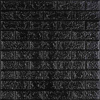 3Д-панелі Чорна цегла ПВХ самоклеючі м'які панелі для стін декоративні 3D цегла 700x770x3 мм (19-3мм)