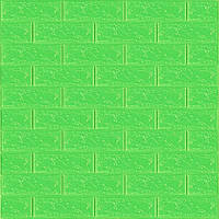 3д панель стінова декоративна Зелена Цегла самоклеючі 3d панелі для стін 700x770x3 мм (13-3мм)