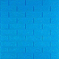 3Д-панелі Синя цегла ПВХ самоклеючі м'які панелі для стін декоративні 3D цегла 700x770x3 мм (3-3мм)