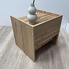 Тумба приліжкова колір дуб аппалачі з білим 1 шухляда та відкрита полиця h39*36*36 см, фото 4