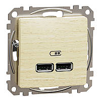 USB-розетка A+A 2,1A Береза Sedna Elements