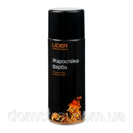 Емаль жаростійка аерозольна LIDER (400 мл), фото 1