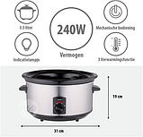 Повільноварка керамічна каструля 3.5 л Royalty Line SLC-1012 240 Вт 3 режими роботи функція підтримки тепла, фото 5