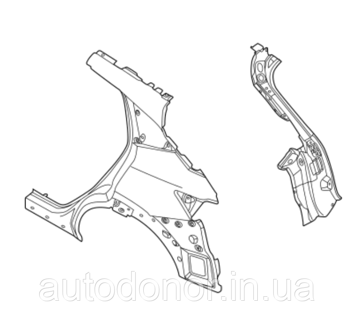 Чвернь оставу задня права / крило заднє Nissan Ariya (22-) G8100-5MPAA