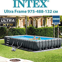 Большой каркасный бассейн Intex 26378 полный комплект 975x488x132 см с песочным фильтром лестницей для улицы, фото 3