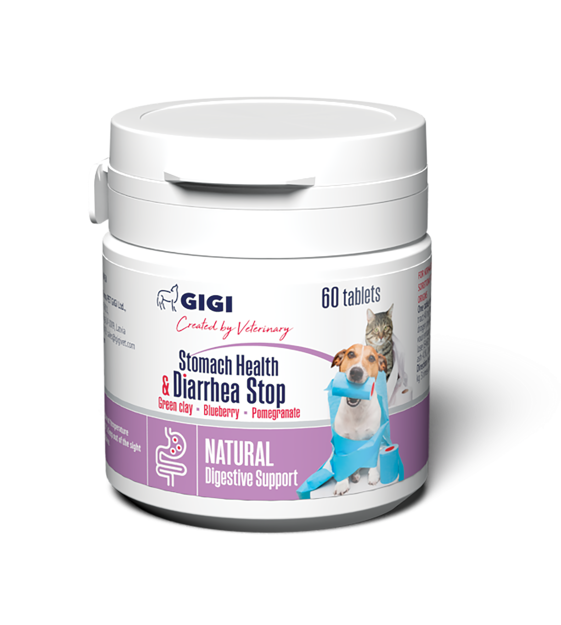 GiGi Stomach Health & Diarrhea Stop препарат для нормалізації функції травної системи 60 таб