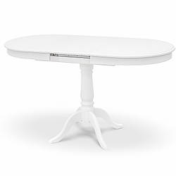 Стіл обідній дерев'яний Мікс меблі Анжеліка 100-130 см білий