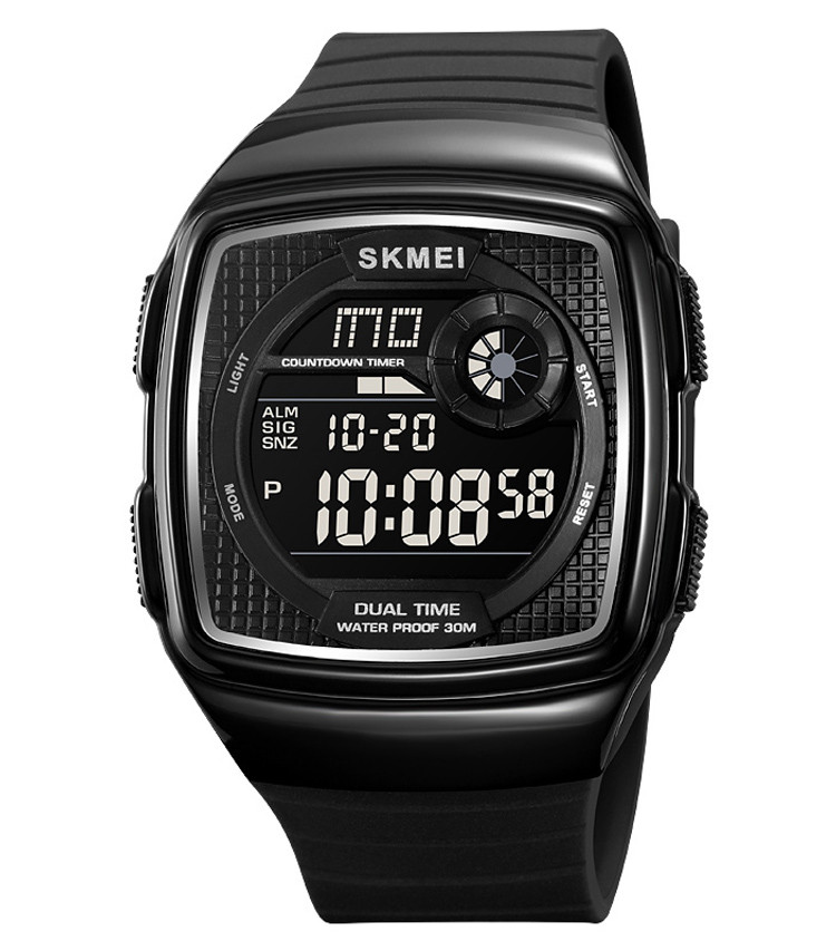 Skmei 2208 чоловічий годинник чорний із чорним циферблатом