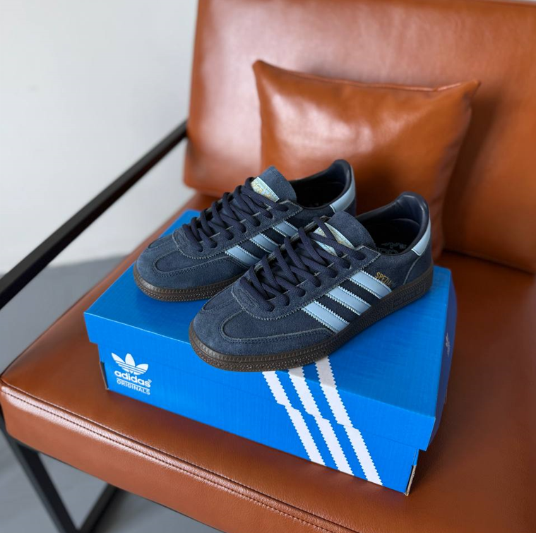 Жіночі кросівки Adidas Handball Spezial Blue кеди Адідас Спеціал Спешл сині замшеві низькі весна осінь підліткові