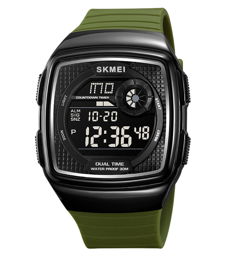 Skmei 2208 чоловічий годинник зелений циферблат
