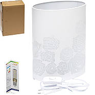 Декоративний нічник з малюнком Троянда з лампочкою в комплекті LED50 T8010 Білий, фото 2