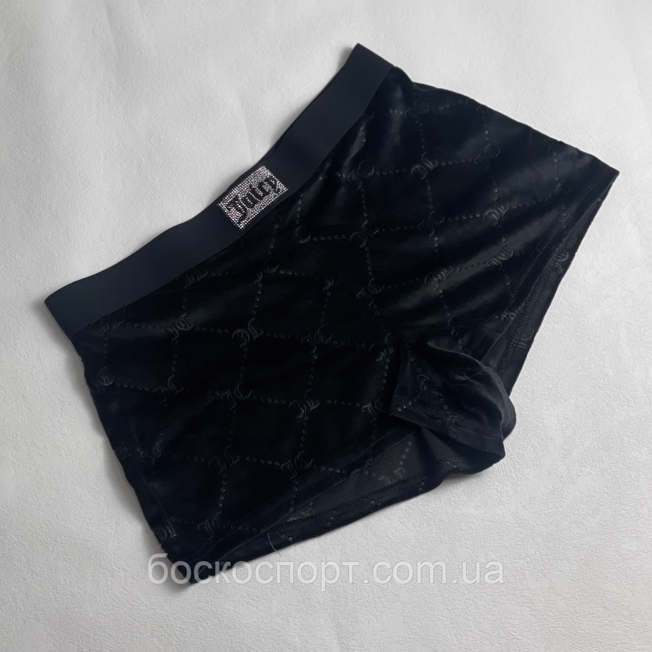 Шорти Juicy Couture Women's Sleep and Lounge Velvet Fleece Dolphin Shorts чорні L, фото 1