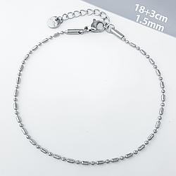 Браслет "Рис"; р.18+3см; Stainless Steel Xuping, родій